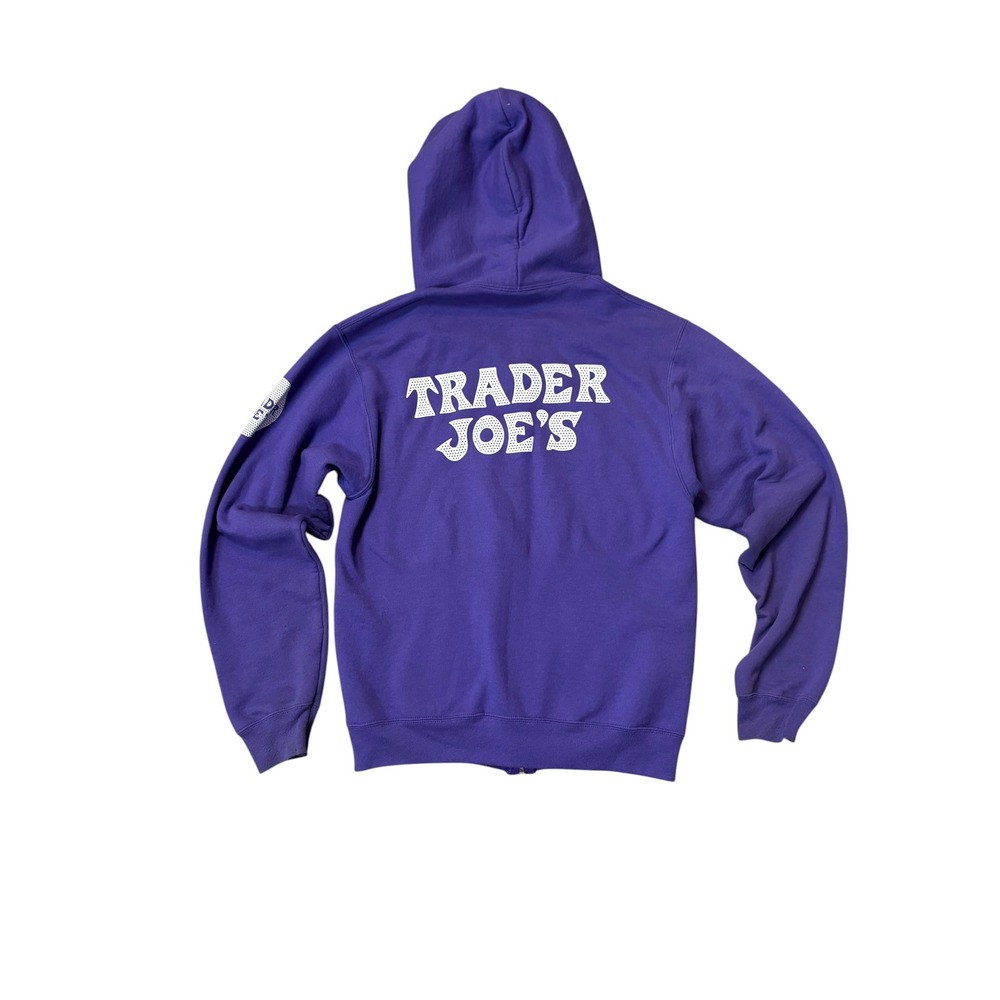 Trader Joe's Crew Uniform Purple Full-zip Hoodie Sweatshirt S Employee